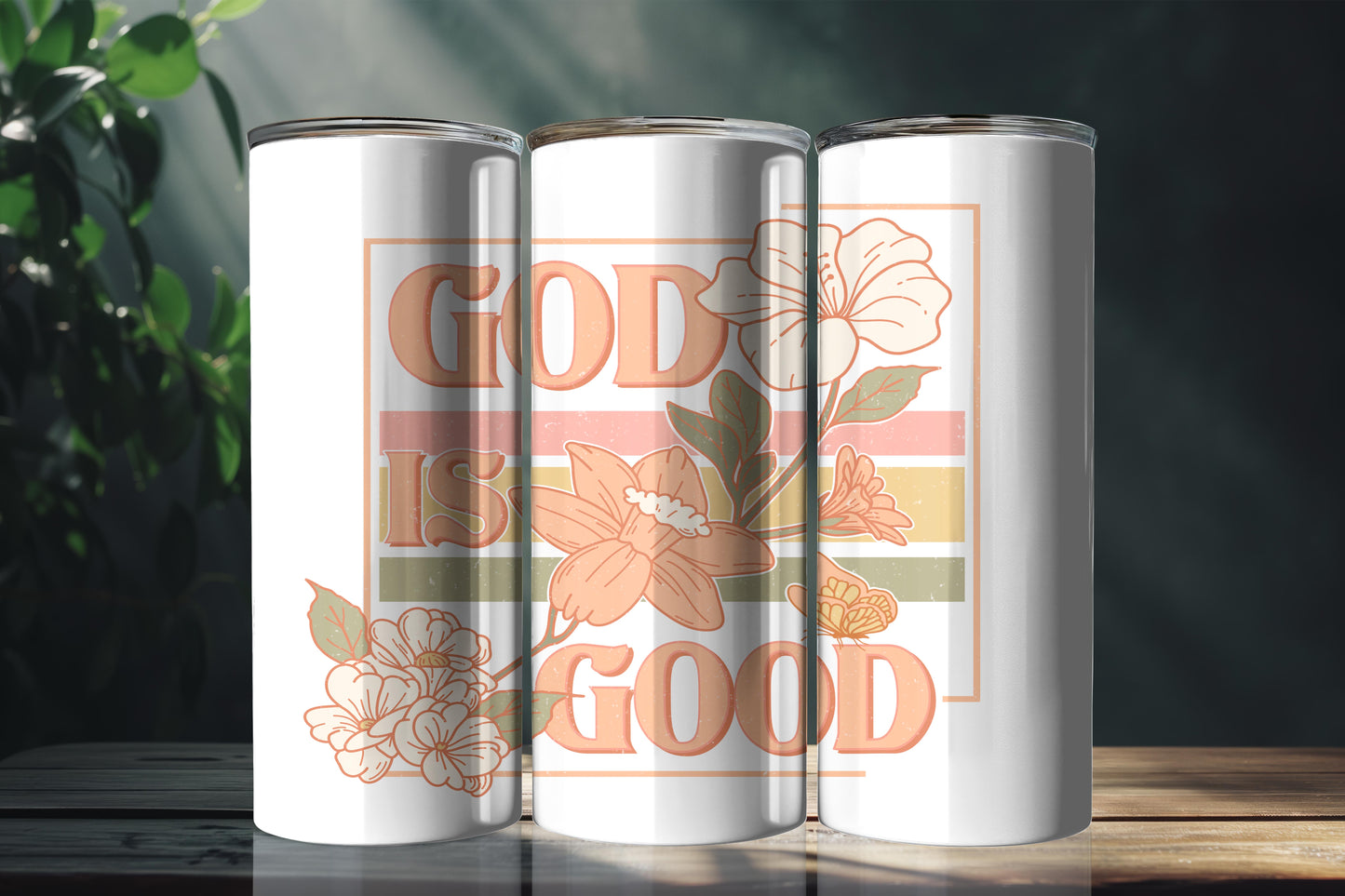 God is Good Floral Pastel 20oz Insulated Tumbler