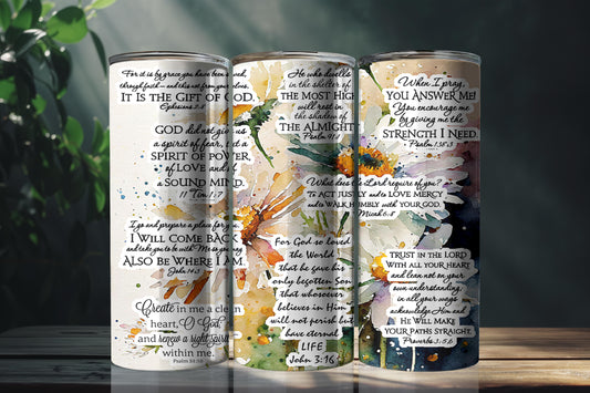 Scriptural Splendor Watercolor Inspirational 20oz Insulated Tumbler