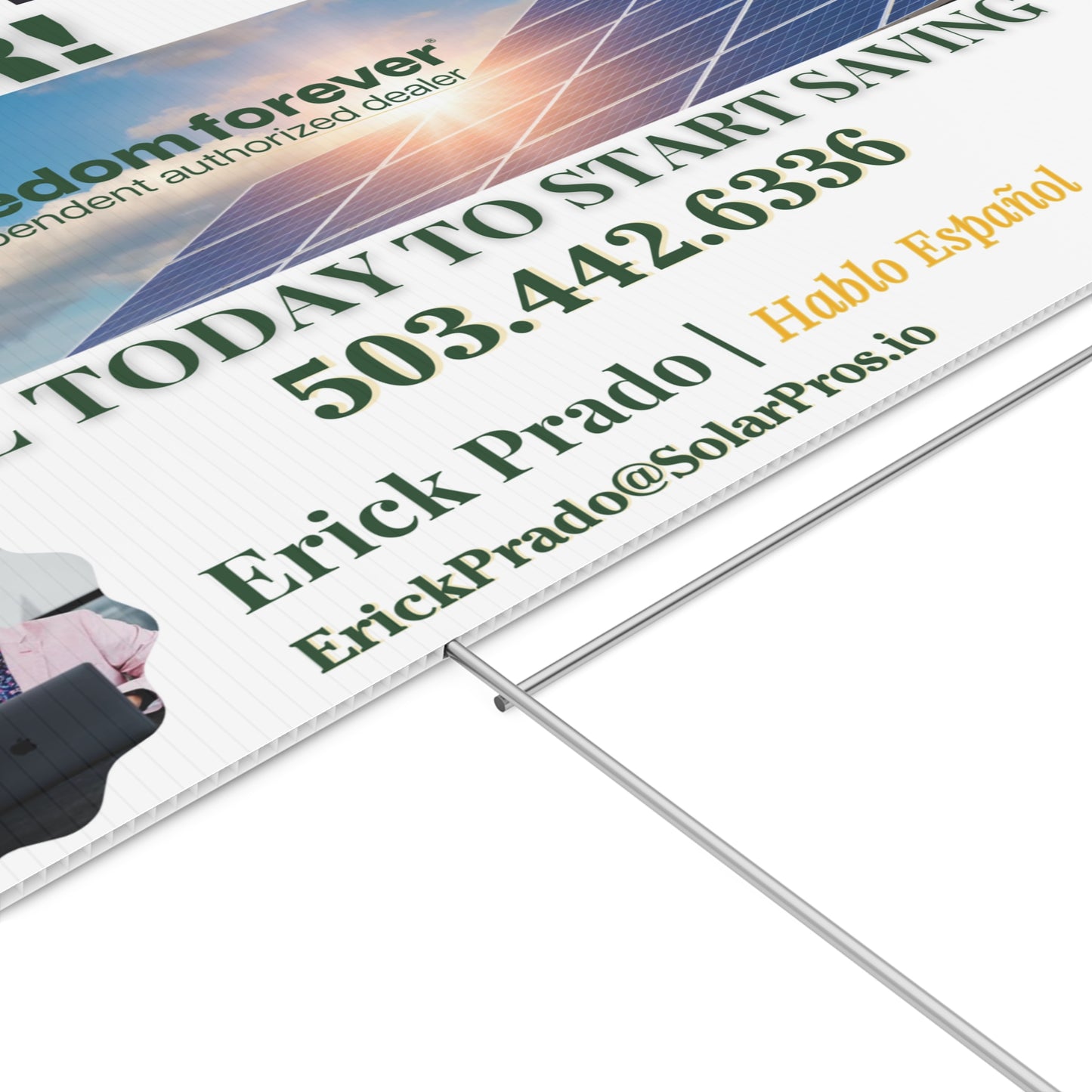 Custom Solar Yard Sign for Solar Company Reps & Installers | “We Went Solar!” Design | Promote Your Solar Business with Weatherproof Materials, Door knocking Material