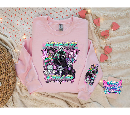 Horror Squad Neon Graphic Sweatshirt