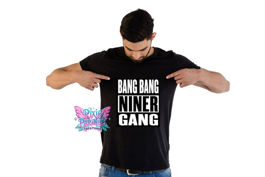 Bang Bang Niner Gang Tee | SAN FRAN 49ERS | Black & White