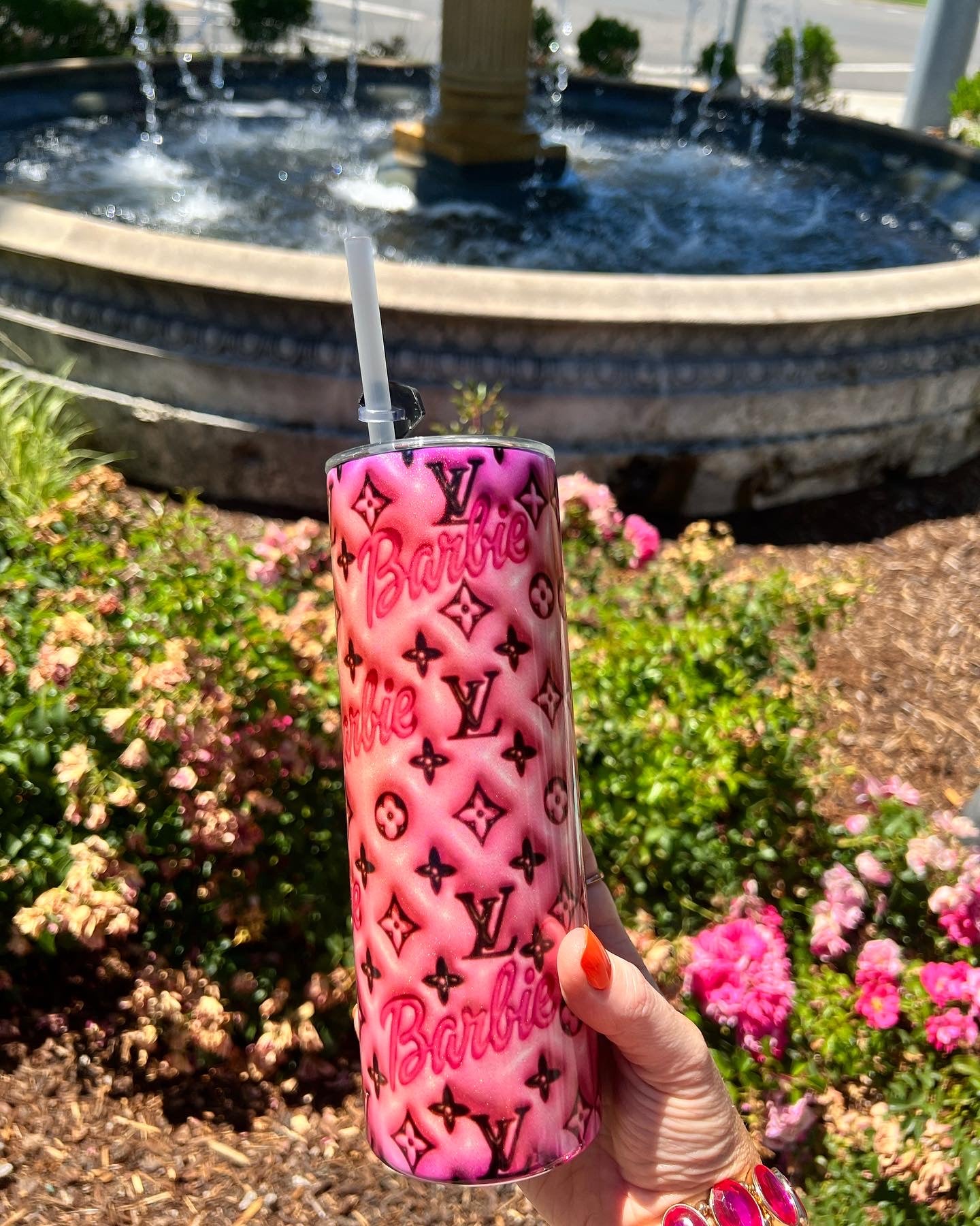 Pink Barbie 20 Oz Skinny Shimmer Tumbler