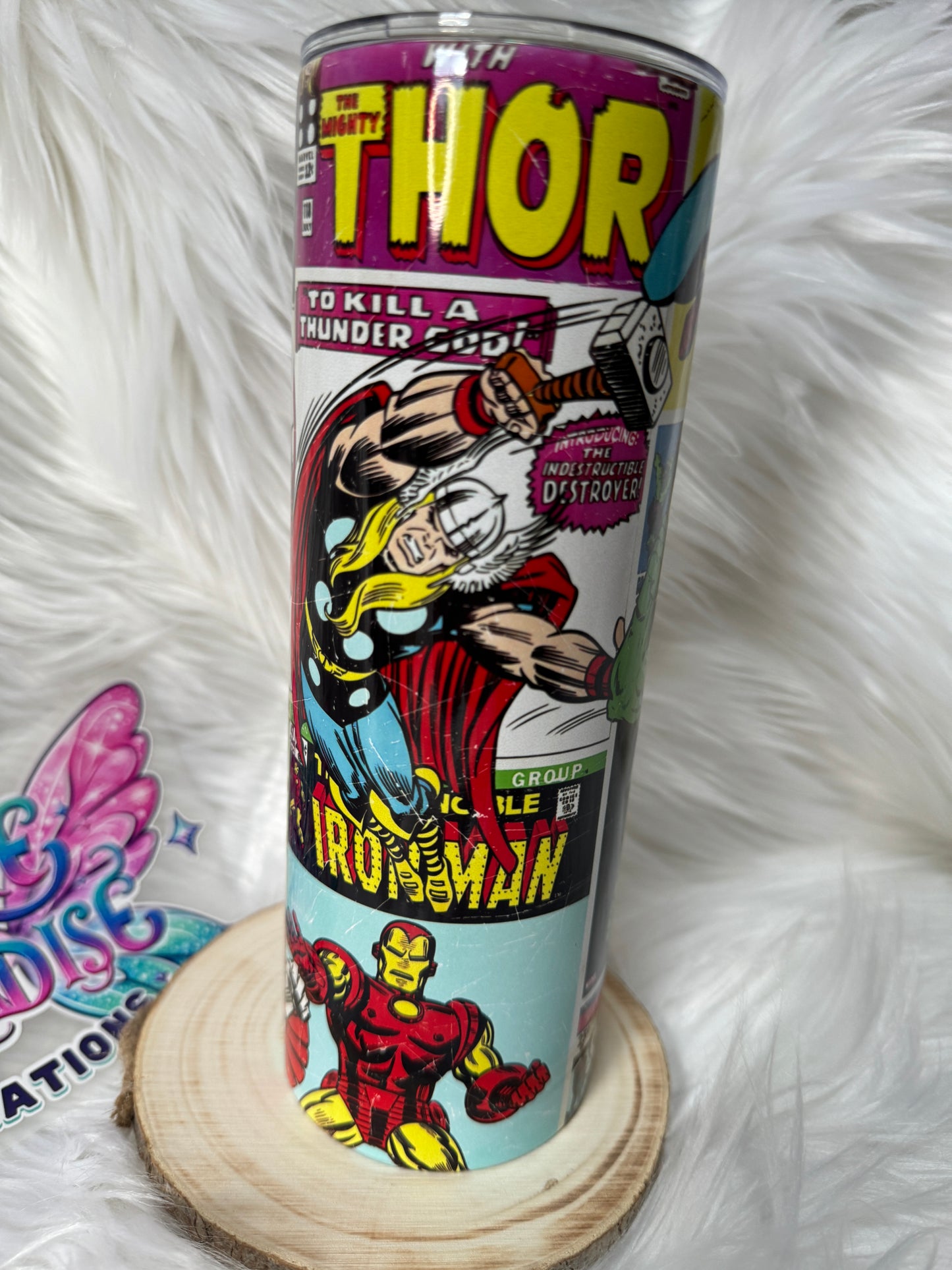 Classic Marvel Mash-Up Tumbler: A Sip of Superhero Nostalgia