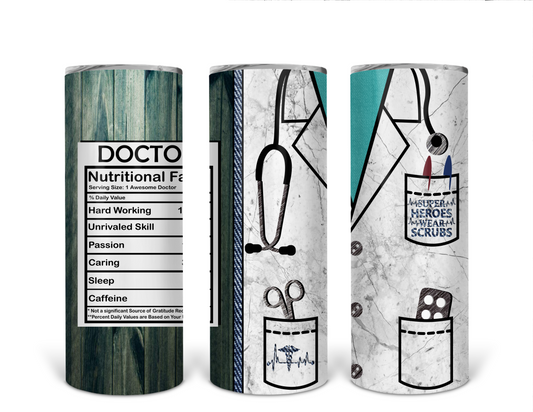 Doctor's Daily Dose Insulated Tumbler - Nutrition Facts Medical Humor Cup