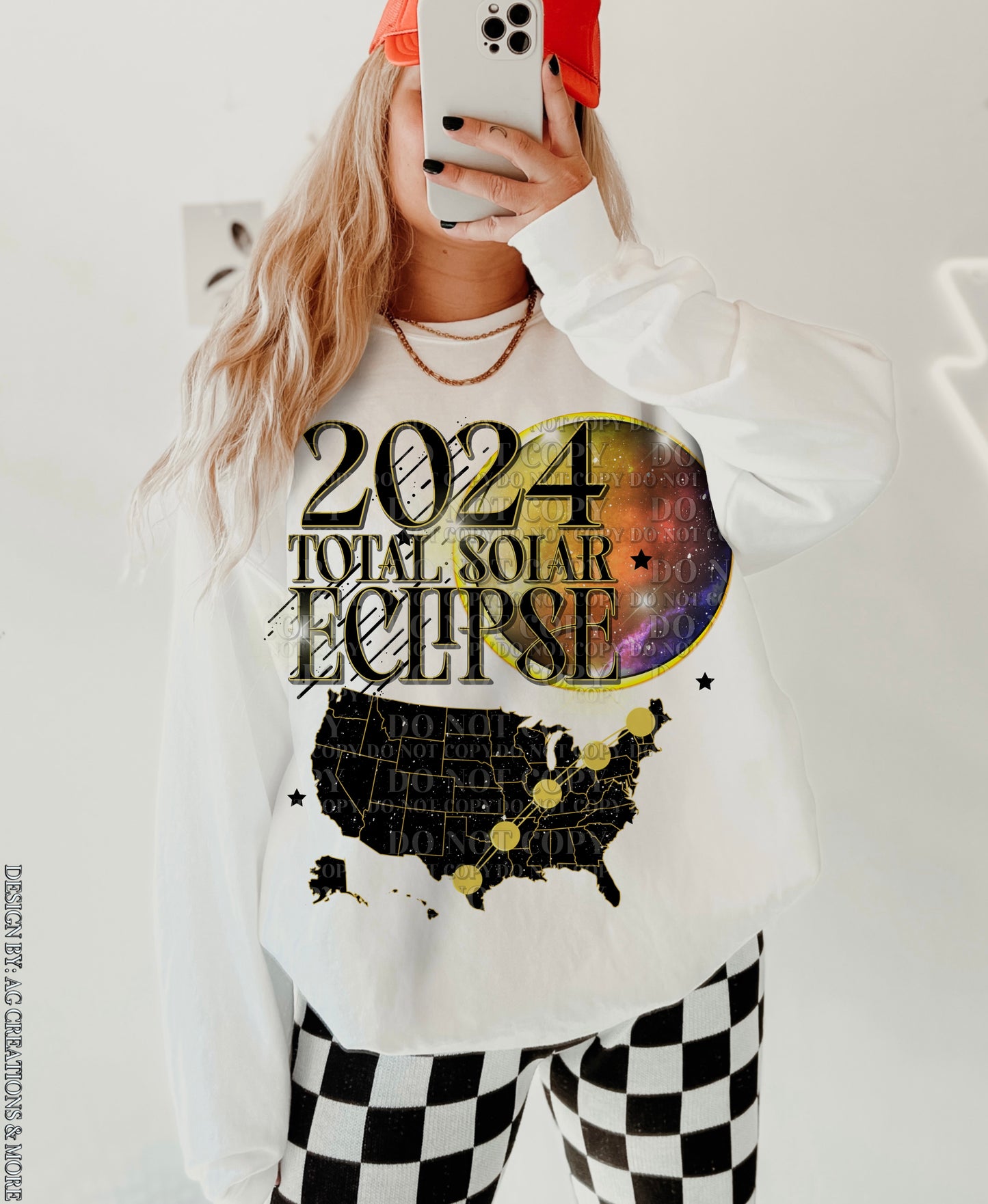 2024 Total Solar Eclipse Crew Neck Sweater [Front / Back Design ]