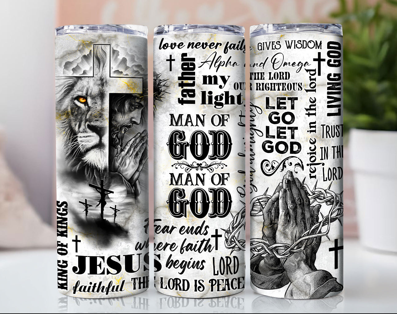 Man of God 20oz Insulated Tumbler  Christian Faith