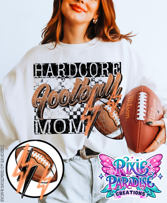 Hardcore Football Mom Sweatshirt | Matching sleeve