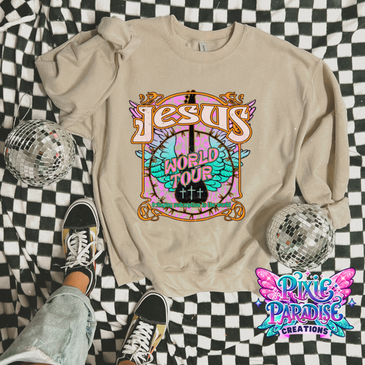 Divine Harmony World Tour Crew Neck Sweatshirt - Vintage Faith-Inspired Apparel