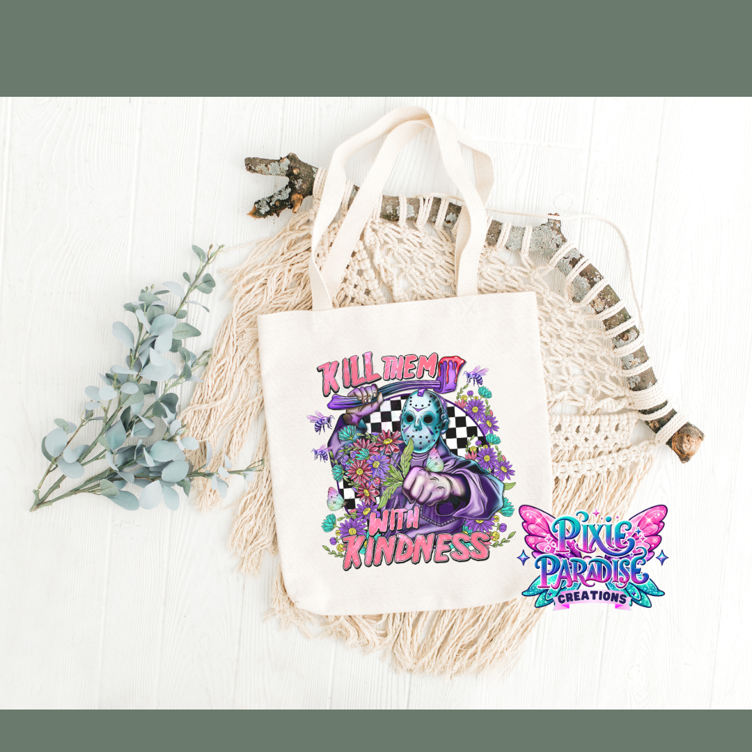 Spring Slasher Floral Canvas Tote Bag