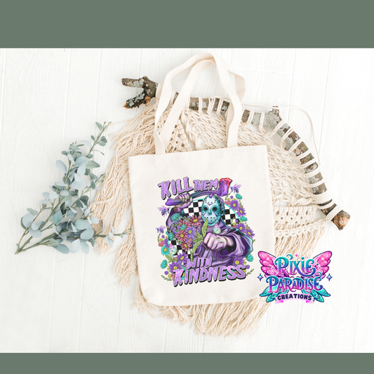 Spring Slasher Floral Canvas Tote Bag