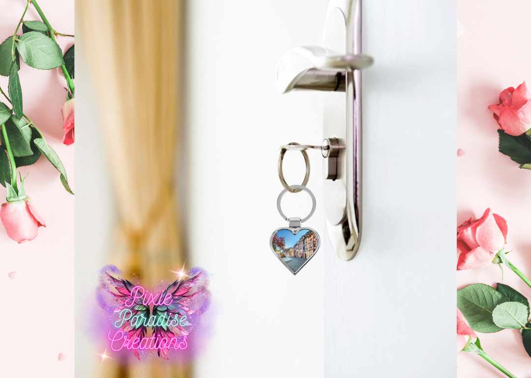 Metal Heart Shape Keychain