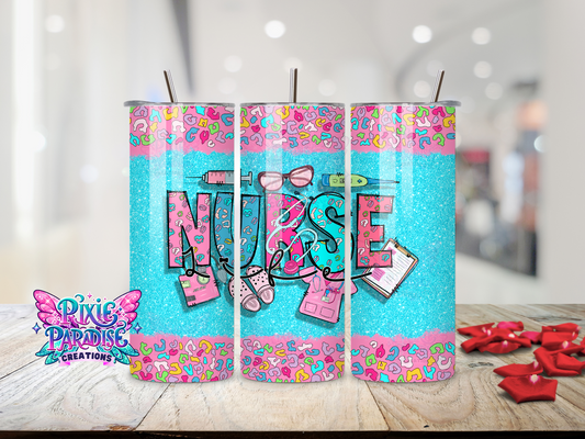 Vibrant Leopard Print Nurse Tumbler