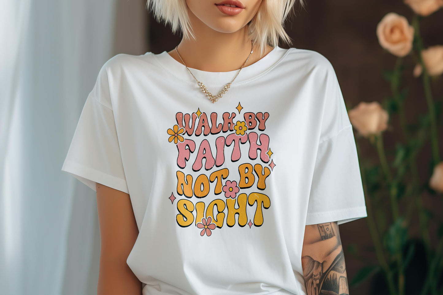 Walk By Faith | Vibrant Belief Statement T-shirt