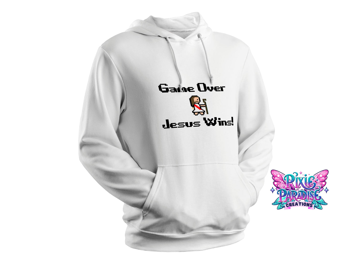 "Game Over - Jesus Wins!" Playful Faith Hoodie